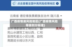 广西疫情底风险地区(广西疫情风险等级划分标准)