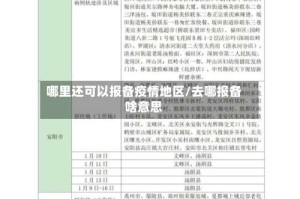 哪里还可以报备疫情地区/去哪报备啥意思