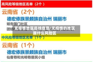 无疫情地区是啥意思/无疫情的地区属什么风险区