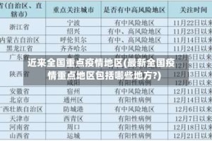 近来全国重点疫情地区(最新全国疫情重点地区包括哪些地方?)