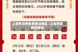 上海有没有疫情查询地区/上海有没有疫情呀