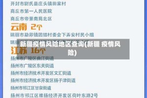 新疆疫情风险地区查询(新疆 疫情风险)