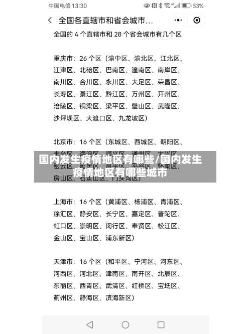 国内发生疫情地区有哪些/国内发生疫情地区有哪些城市-第1张图片