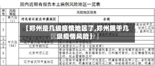 【郑州是几级疫情地区了,郑州属于几级疫情风险】-第1张图片